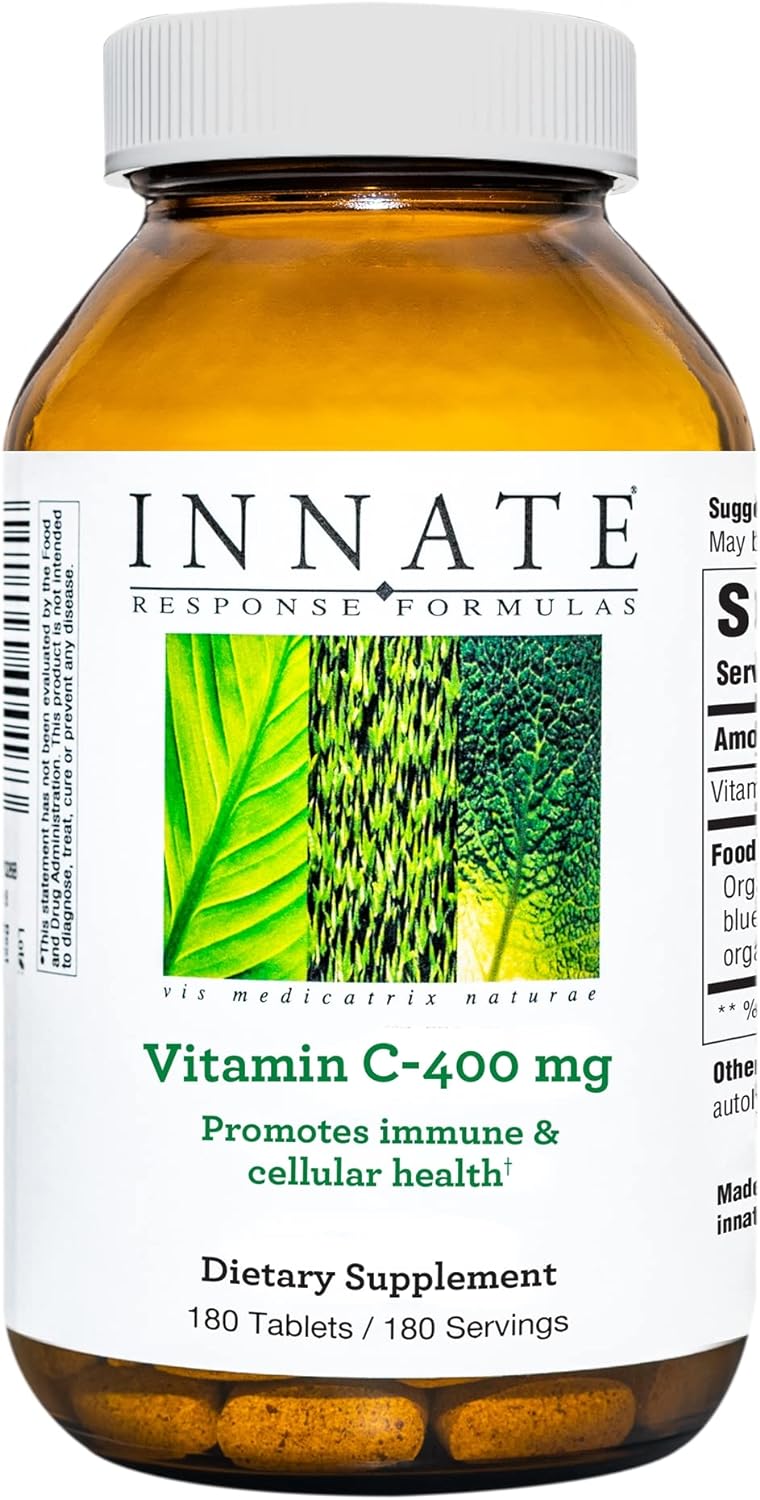 INNATE Response Formulas Vitamin C-400 mg - Antioxidant Vitamin C Supplement - Promotes Immune and Cellular Health - Vegan, Kosher, and Non-GMO - 180 tablets (180 Servings)