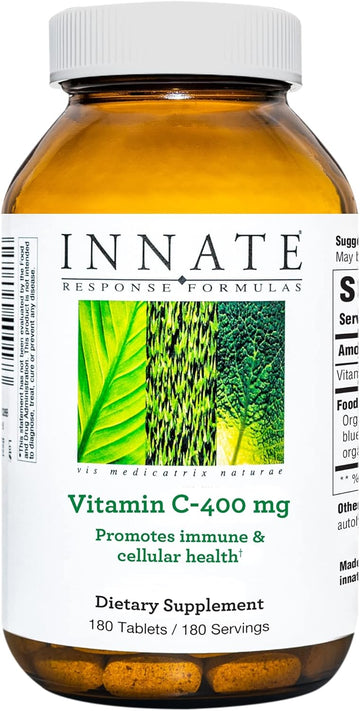 INNATE Response Formulas Vitamin C-400 mg - Antioxidant Vitamin C Supplement - Promotes Immune and Cellular Health - Vegan, Kosher, and Non-GMO - 180 tablets (180 Servings)