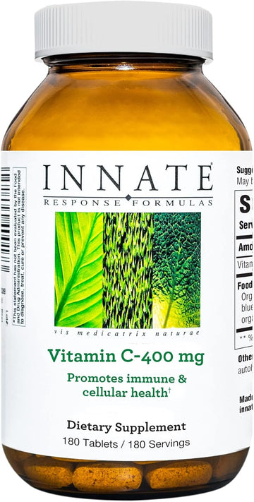 Innate Response Formulas Vitamin C-400 Mg - Antioxidant Vitamin C Supplement - Promotes Immune And Cellular Health - Vegan, Kosher, And Non-Gmo - 180 Tablets (180 Servings)