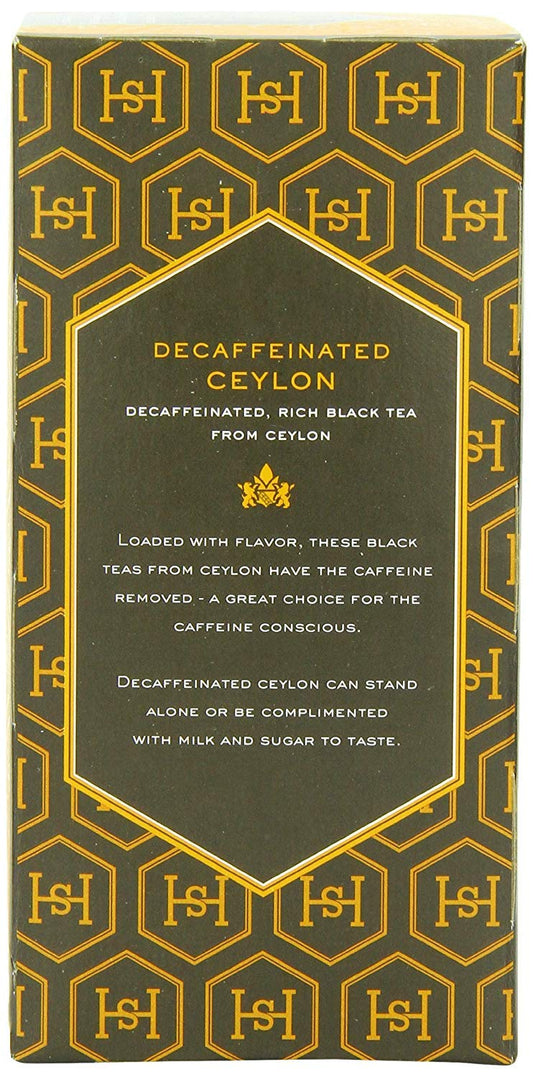 Harney & Sons Black Tea, Decaffeinated Ceylon, 20 Tea Bags, 1.26 Oz./36 Grams