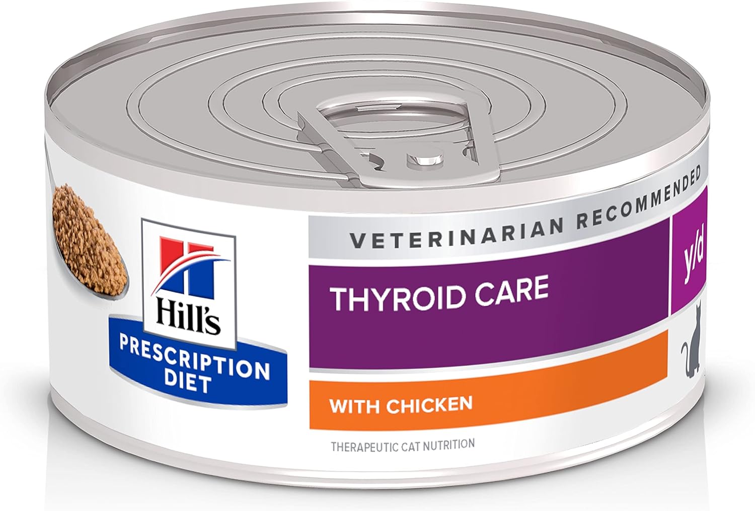 Hill'S Prescription Diet Y/D Thyroid Care With Chicken Wet Cat Food, Veterinary Diet, 5.5 Oz. Cans, 24-Pack