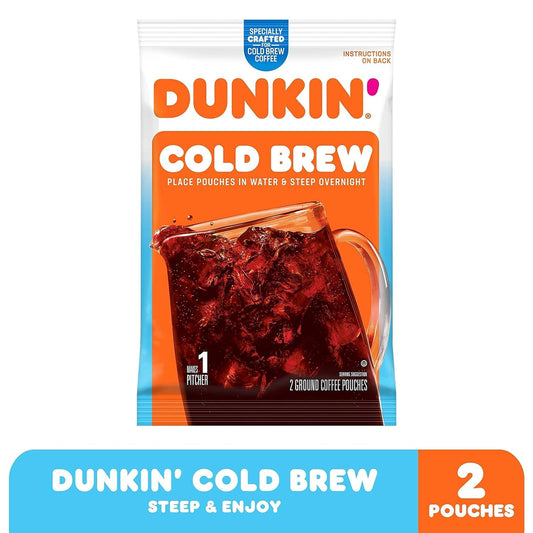 Dunkin' Cold Brew Ground Coffee Packs, 8.46 Ounce