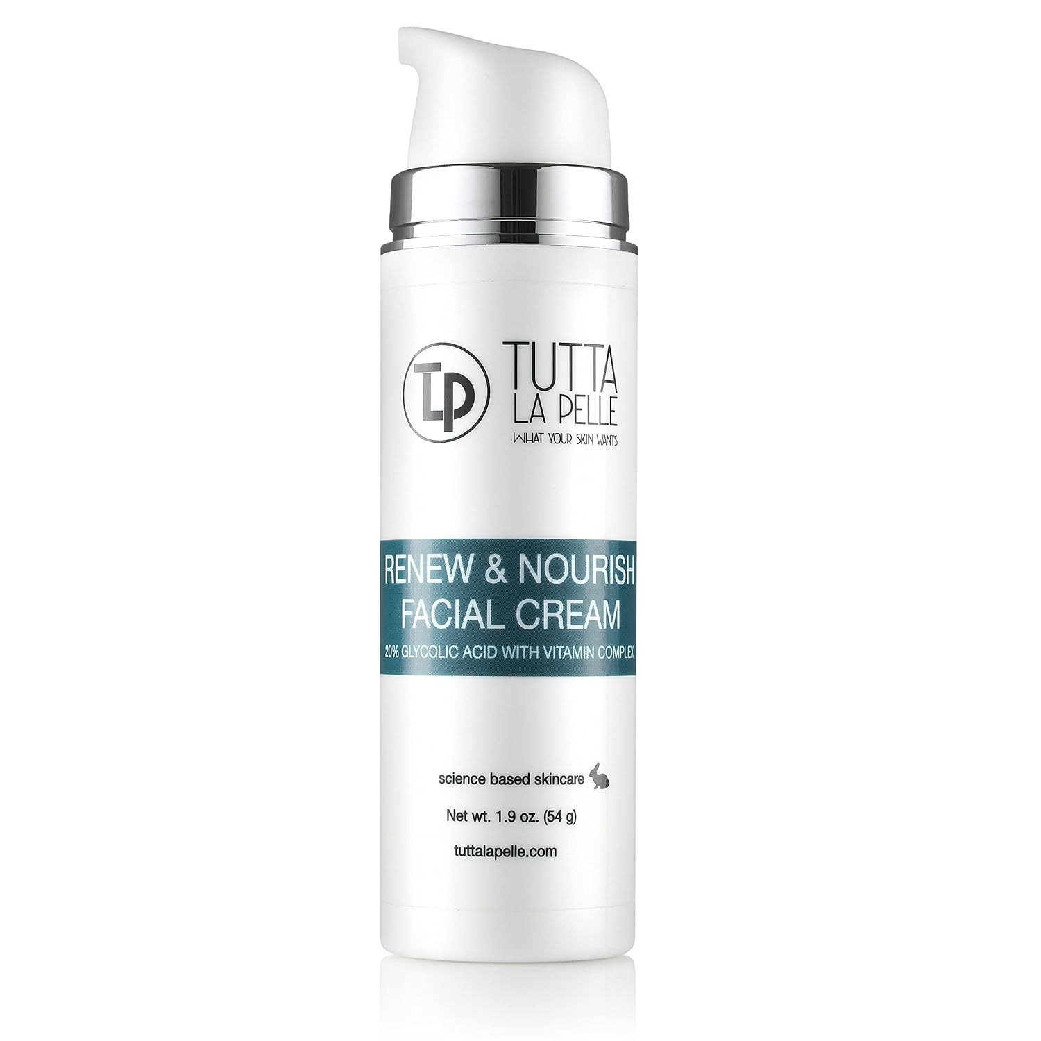 Glycolic Acid Cream 20% Aha Facial Cream, Vitamin Complex – Acne Cream, Q10 Anti Aging Wrinkle Cream, Kp - Keratosis Pilaris / Fine Line Cream - Day And Night Cream - Oil Free - Renew & Nourish 1.9 Oz