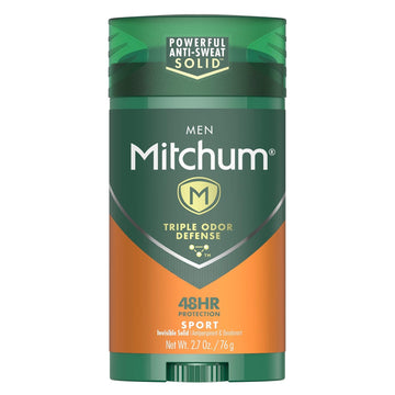 Mitchum Antiperspirant Deodorant Stick For Men, Triple Odor Defense Invisible Solid, 48 Hr Protection, Dermatologist Tested, Sport, 2.7 Oz (Pack Of 2)