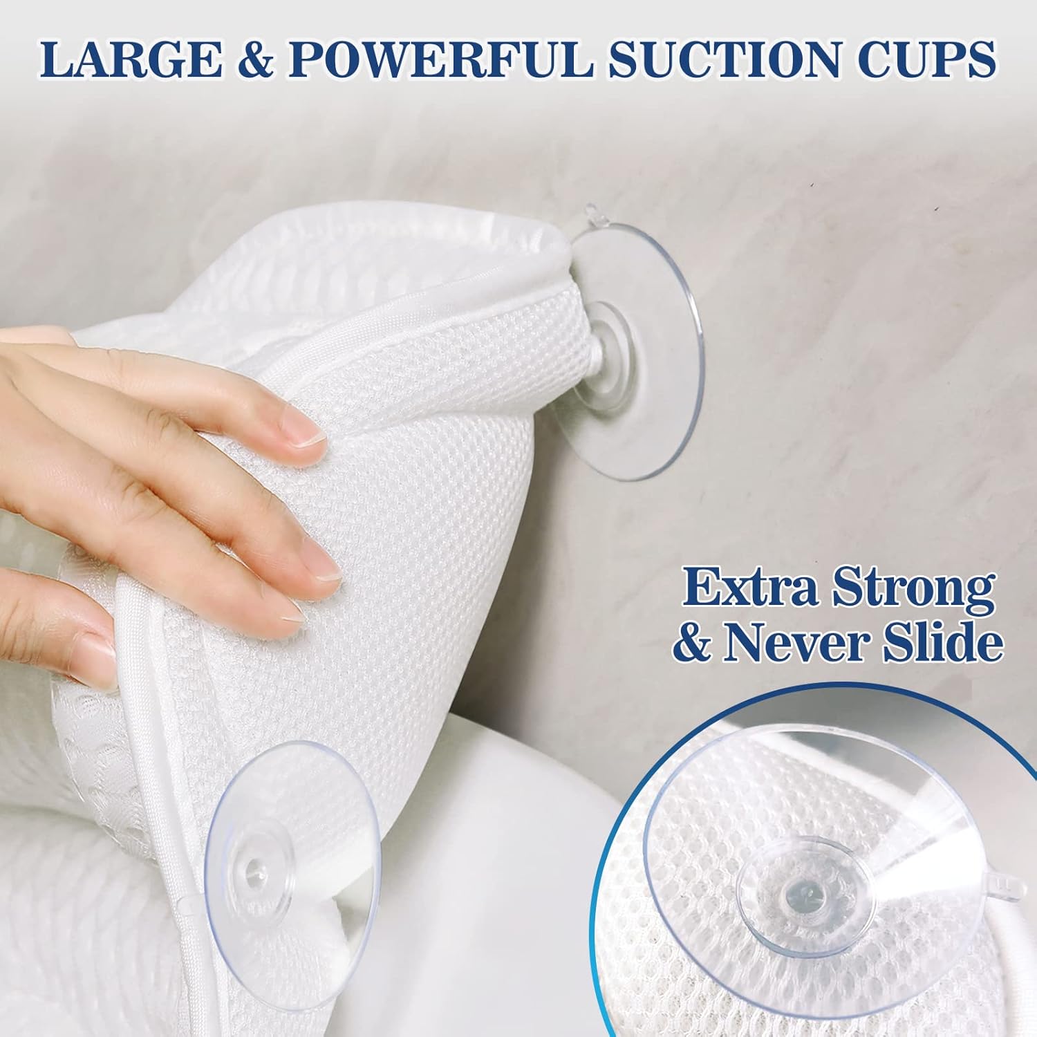 Buy Bath Pillow Bathtub Pillow, Luxury Bath Pillows For Tub Neck And Back Support, Bath Tub Pillow Headrest With Soft 4D Mesh Fabric And Non-Slip Suction Cups, Relaxing Bath Accessories Spa Gifts: Bath Pillows -  Free Delivery Possible On Eligible Purchases