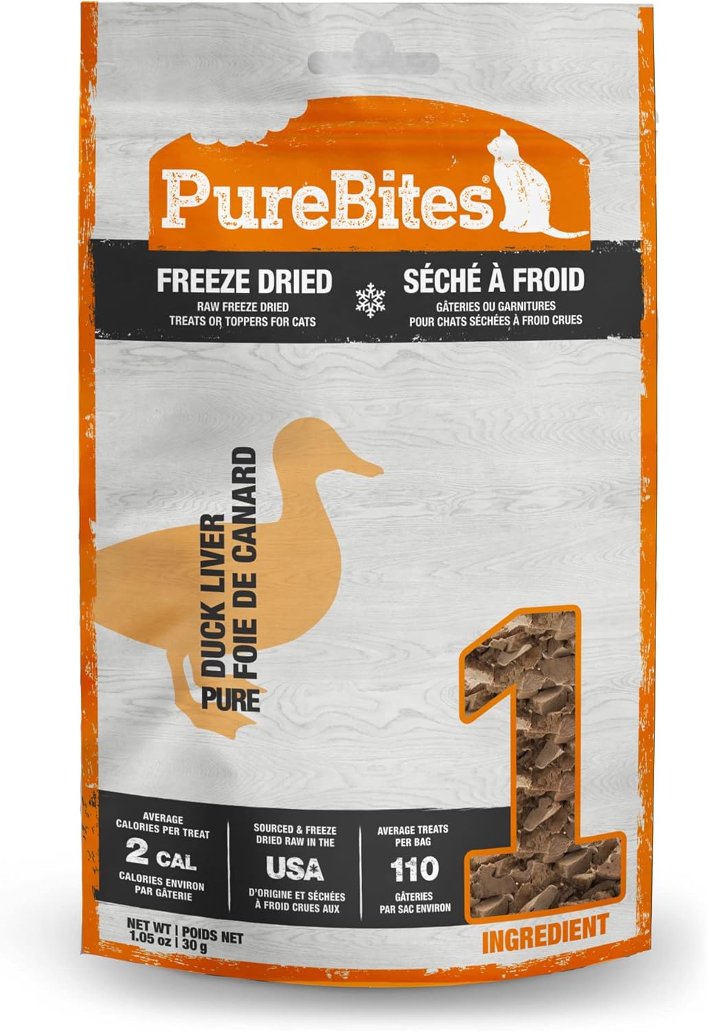 Purebites Duck For Cats, 1.05Oz / 30G - Value Size