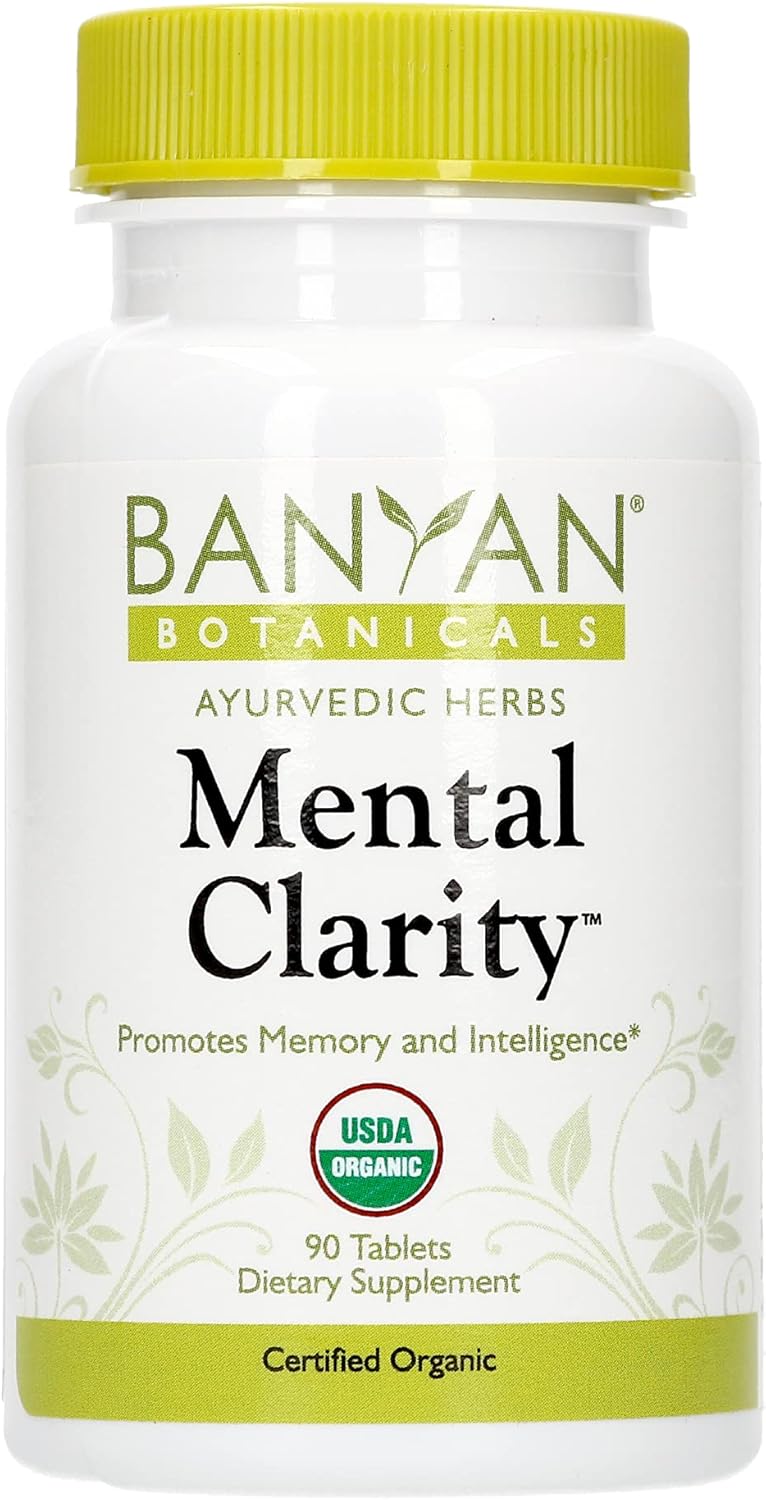 Banyan Botanicals Mental Clarity ? Organic Supplement with Gotu Kola & Bacopa ? Supports Healthy Cognitive Function & Mental Performance* ? 90 Tablets ? Non-GMO Sustainably Sourced Vegan