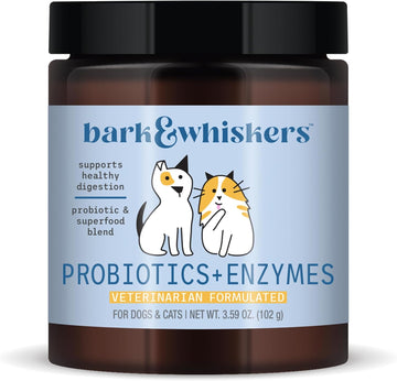 Bark & Whiskers, Probiotics + Enzymes 3.59 Oz, Non Gmo, Gluten Free, Soy Free, Dr. Mercola