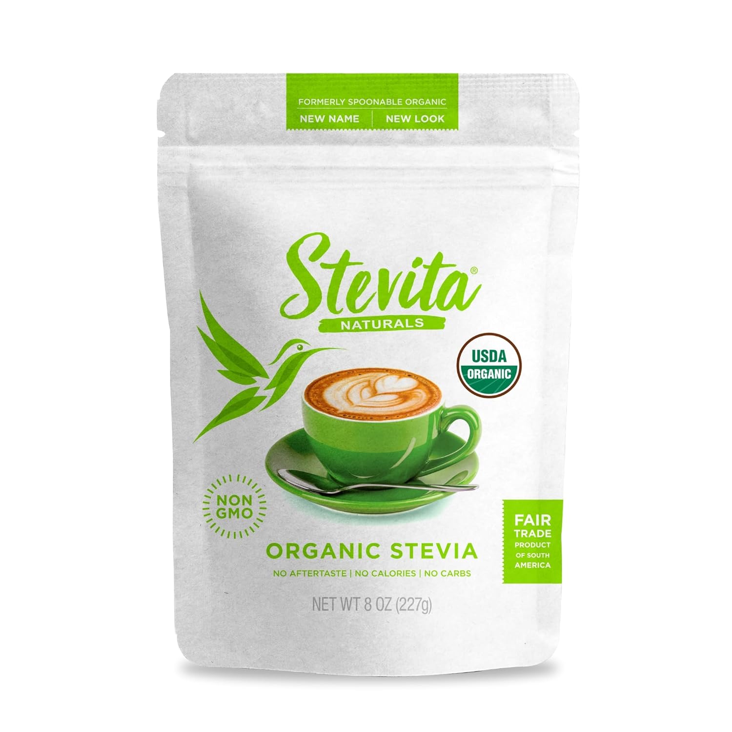 Stevita Organic Stevia - 8 Oz Pouch - All-Natural Stevia Extract, Natural Sweetener, No Calories - Usda Organic, Non-Gmo, Vegan, Kosher, Keto, Paleo, Gluten Free - 454 Servings