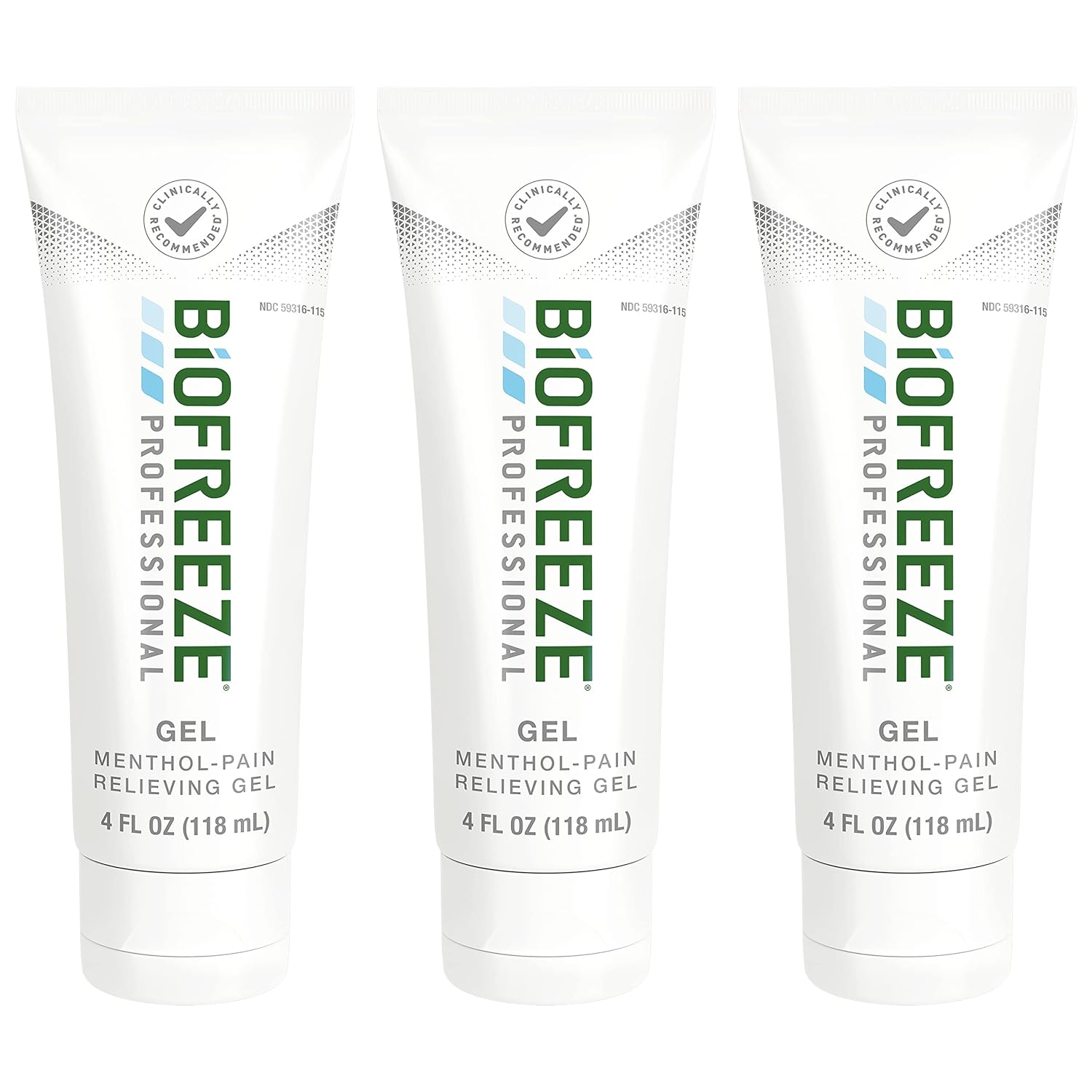 Biofreeze Professional Strength Pain Relief Gel, Knee & Lower Back Pain Relief, Sore Muscle Relief, Neck Pain Relief, Shoulder Pain Relief, 3 Pack (4 FL OZ Biofreeze Menthol Gel)