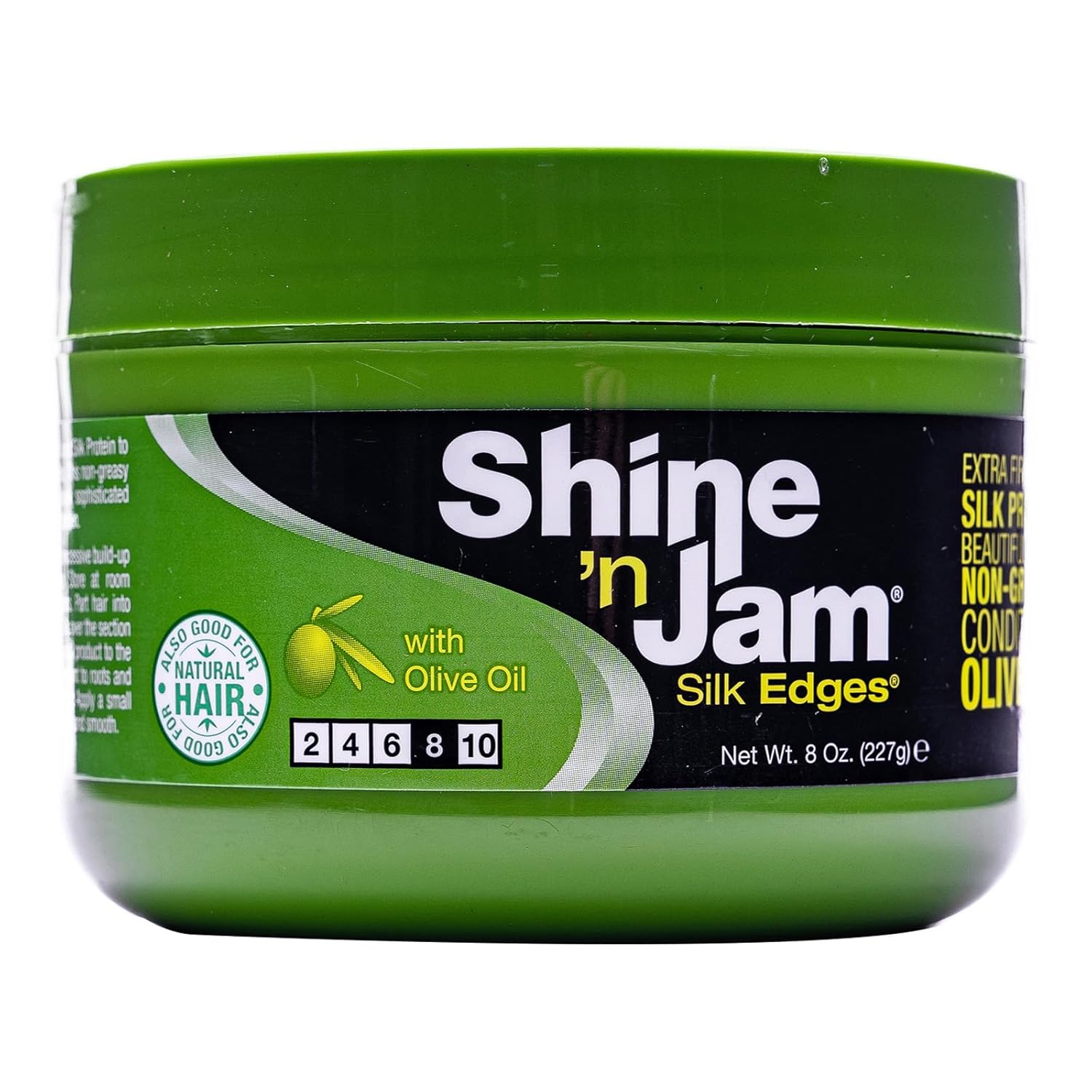 Ampro Shine-N-Jam Shea Edges - Infused With Shea Butter And Silk Protein To Moisturize Hair - Great For Taming Fringe, Ponytails, And Updos - Firm Tresses With Non-Greasy Shine - 2.25 Oz