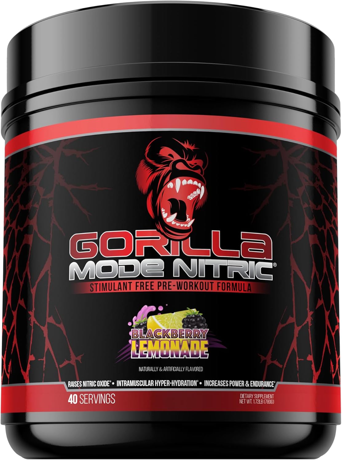Gorilla Mind - Gorilla Mode Nitric Upgraded Stimulant Free Pre-Workout – Best Tasting And Most Effective Stimulant Free Pre-Workout/Massive Pumps · Vasodilation · Power / 768 Grams (Bombsicle)
