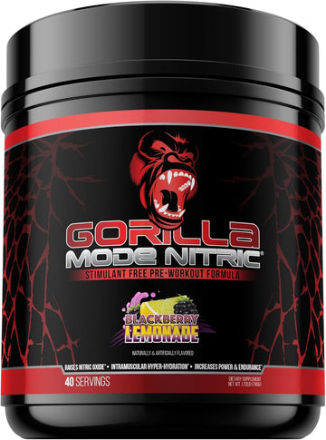 Gorilla Mind - Gorilla Mode Nitric Upgraded Stimulant Free Pre-Workout – Best Tasting And Most Effective Stimulant Free Pre-Workout/Massive Pumps · Vasodilation · Power / 768 Grams (Bombsicle)