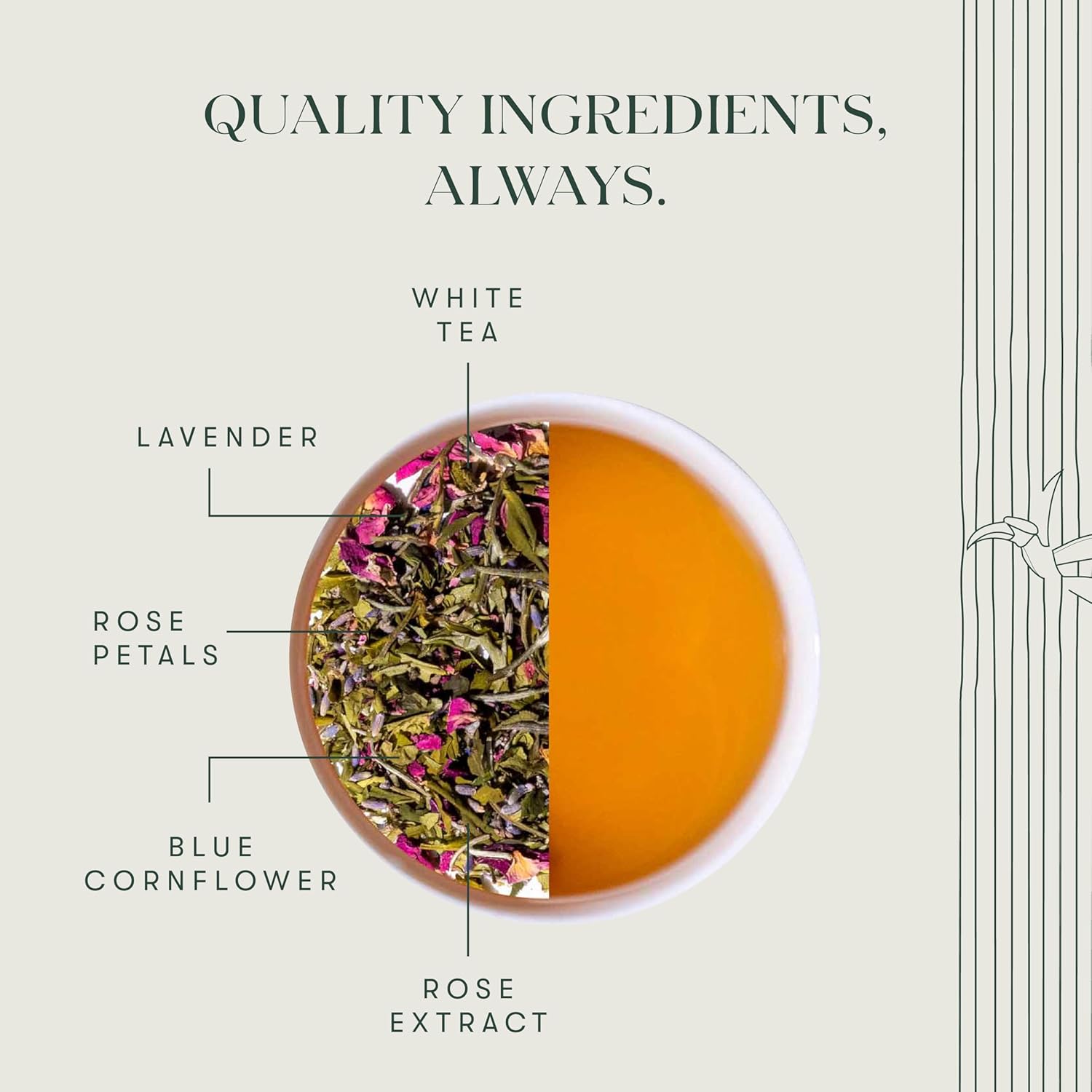 Luxmi Estates - Lavender Valley - Organic Lavender Tea - 50 Tea Bags | With Certified Organic Darjeeling Makaibari White Tea | Light & Fresh Delicate Flavor, Low Caffeine