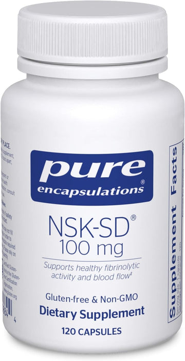 Pure Encapsulations NSK-SD | Nattokinase 100 mg | Enzymes to Promote Healthy Blood ow, Circulation, and Blood Vessel Function | 120 Capsules