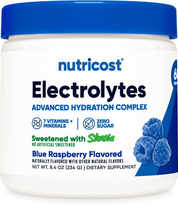 Nutricost Electrolyte Complex Powder (60 Servings, Blue Raspberry) - Hydration Supplement Drink Mix with Vitamins and Minerals