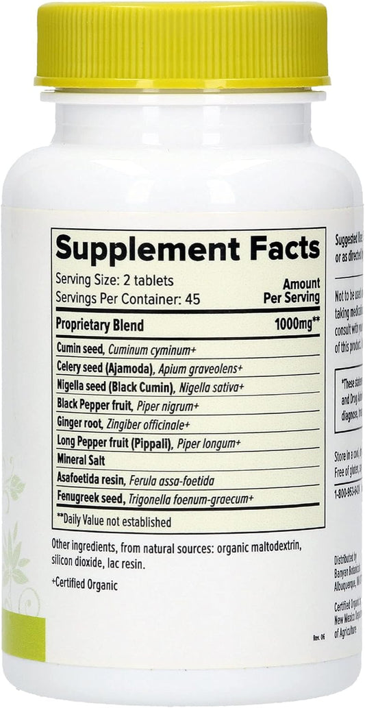 Banyan Botanicals Vata Digest – Natural Digestion Supplement Made with Organic Herbs Like Ajamoda & Ginger – for Digestion Support and Comfort* – 90 Tablets – Non GMO Sustainably Sourced Vegetarian