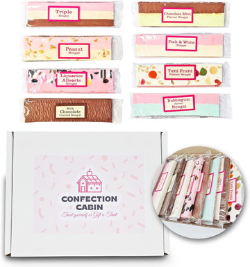 Nougat Gift Box - Nougat Bar Selection Of 8 Flavours (8 X 130G) In A Box, Individually Wrapped Nougat Sweets | Gifts For Dad, Grandad, Step Dad, Men, Boyfriend, Brother, Son