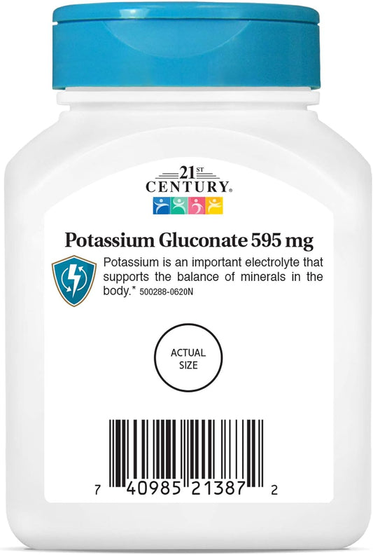 21st Century Potassium 595 mg Tablets, 110 Count (Pack of 3)