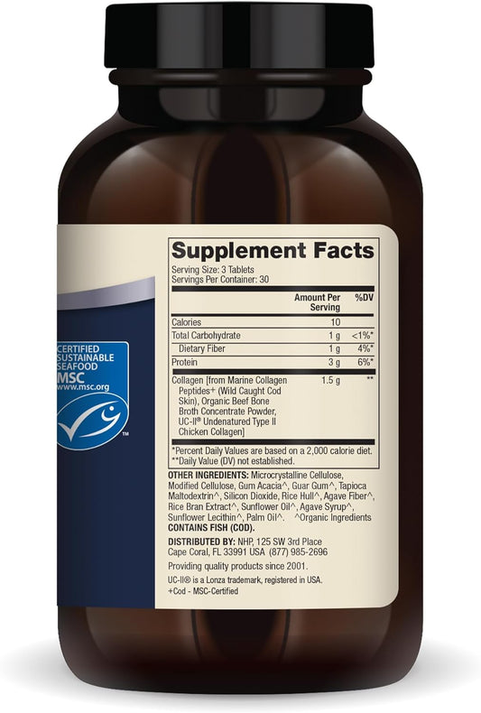 Dr. Mercola Collagen Complex Tablets, 30 Servings (90 Tablets), Dietary Supplement, Promotes Youthful-Looking Skin, Non-Gmo, Msc Certified