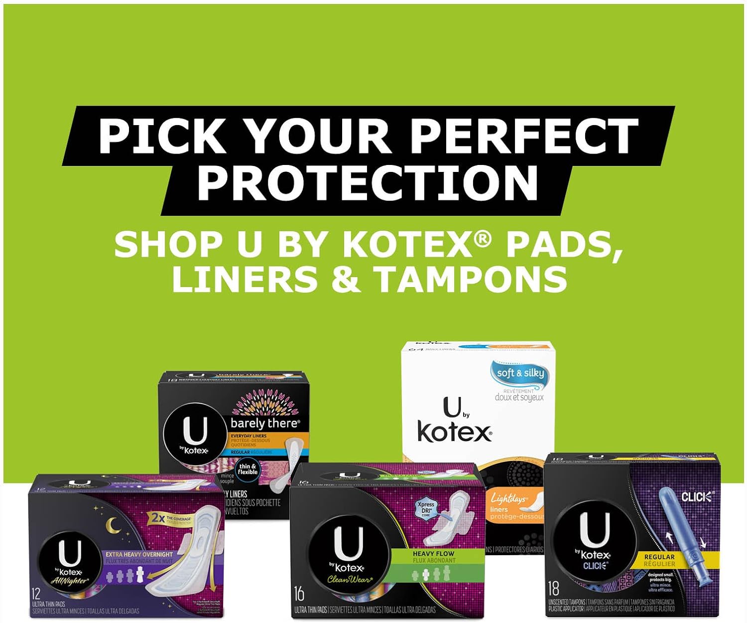 U by Kotex All Nighter Ultra Thin Pads Extra Heavy Overnight 12 Count (Pack of 3) : Health & Household