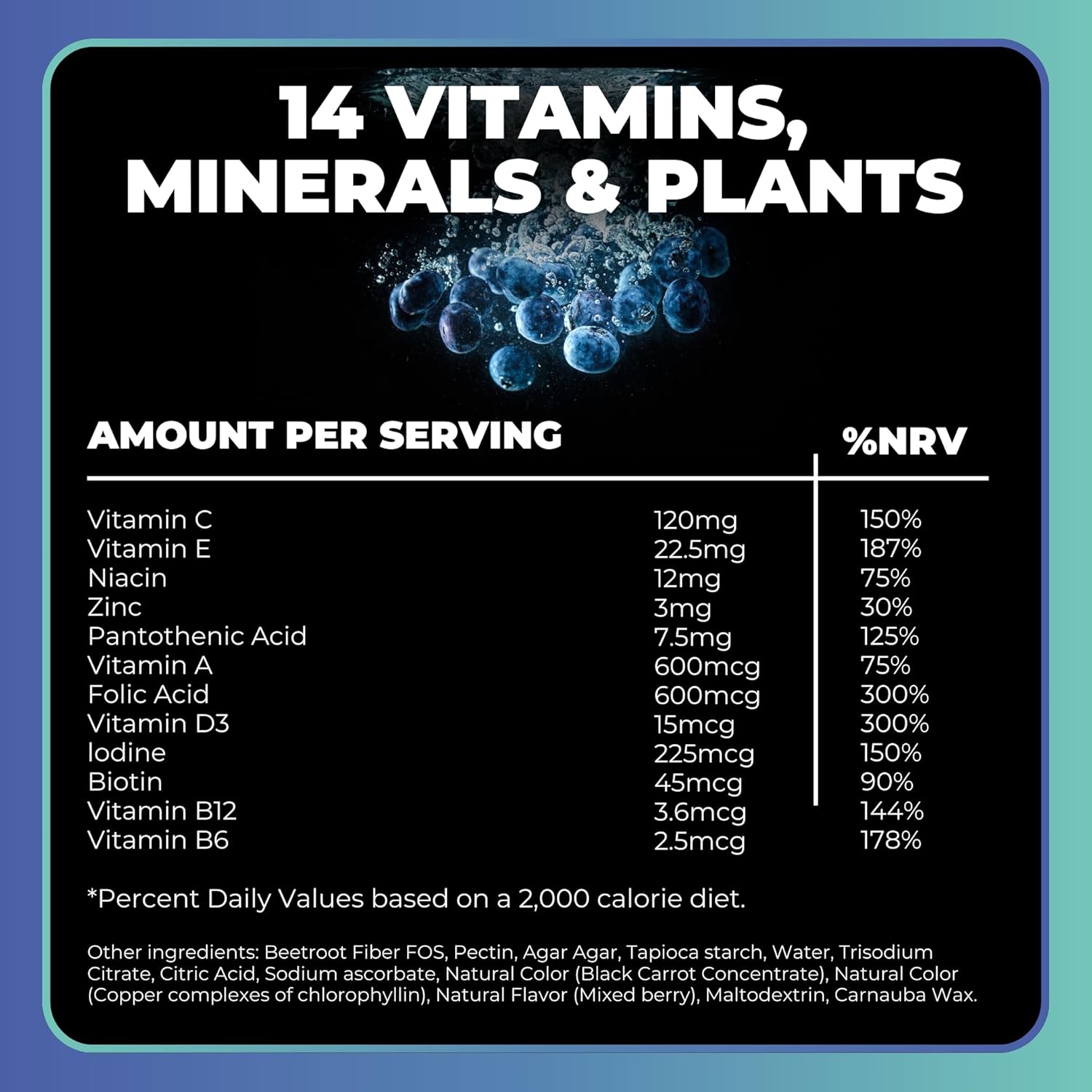 Tonic Health Multivitamin Gummies for Adults - 14 in 1, Vitamins A, C, D, Zinc & Biotin, Wild Berry Flavour, Month Supply (60 Count), No Added Sugar, No Sweeteners, Vegan Vitamin Gummies : Amazon.co.uk: Health & Personal Care