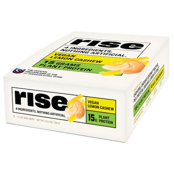 Rise Pea Protein Bar - Vegan Lemon Cashew | Breakfast Bar & Protein Snack 15G Protein Just 3 Whole Food Ingredients Non-Gmo Gluten-Free Soy Free