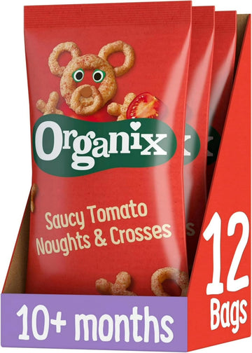 Organix Carrot Stix Organic Toddler Snack, Finger Food, Corn Puffs, 10+ Months, Multipack, 4 X 15 G Bags Per Pack (3 Packs Total)