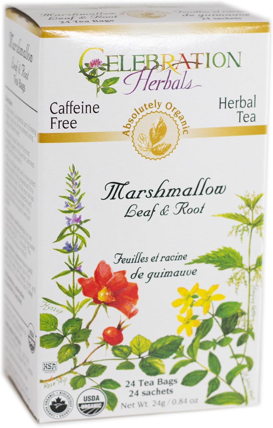 Celebration Herbals Marshmallow Leaf & Root Organic 24 Bag, 0.02 Pound