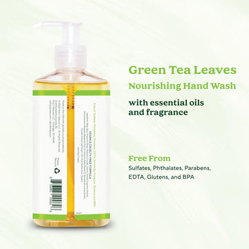 Sof Nourishing Hand Wash - With Moisturizing Sea Algae, Coconut & Olive Oil- Vegan & Non Gmo- Free From Phthalates, Sulfates & Parabens- Green Tea Leaves - 8 Oz Bottle 6 Pack