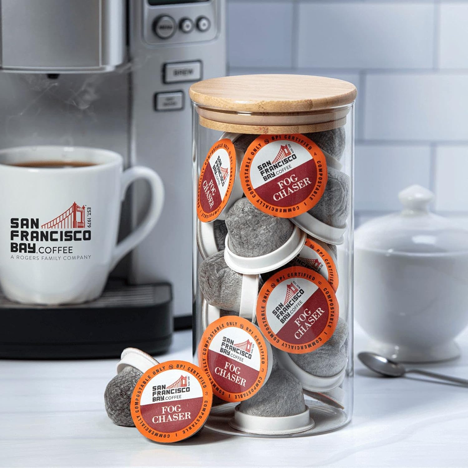 San Francisco Bay Compostable Coffee Pods - Fog Chaser (80 Ct) K Cup Compatible including Keurig 2.0, Medium Dark Roast : Coffee Brewing Machine Cups : Everything Else