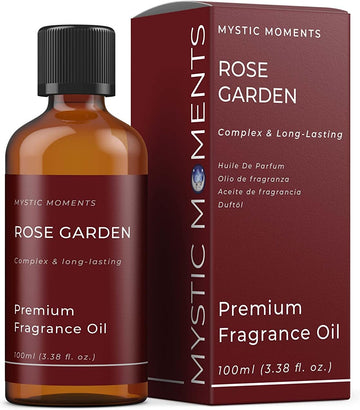 Mystic Moments | Rose Garden Fragrance Oil - 100Ml - Perfect For Soaps, Candles, Bath Bombs, Oil Burners, Diffusers And Skin & Hair Care Items