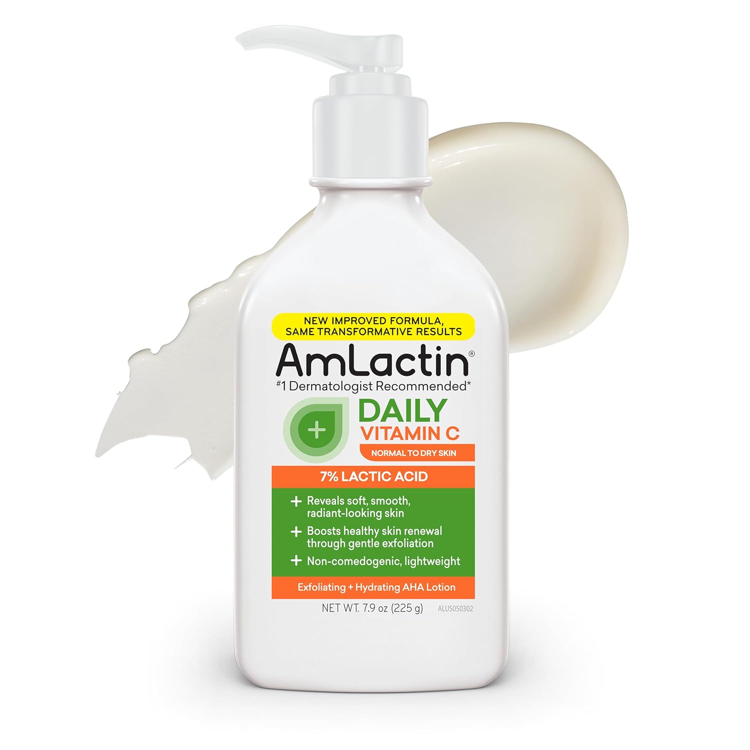 Amlactin Daily Vitamin C Lotion - 7.9 Oz Body Lotion With 7% Lactic Acid - Skin-Brightening Exfoliator And Moisturizer For Dry Skin