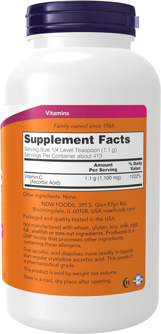 Now Foods Supplements, Vitamin C Crystals (Ascorbic Acid) Powder , Antioxidant Protection*, 1-Pound