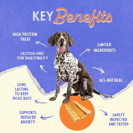 Himalayan Dog Chew Original Yak Cheese Dog Chew, Chicken, 1 Large Stick, 3.3 Oz, Gluten Free, Healthy Dog Treats, Grain & Lactose Free 100% Natural, Long Lasting Dog Chews For Dogs Under 55 Lbs