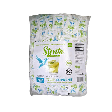 Stevita Stevia With Xylitol Supreme - 1000 Packets - All-Natural Sweetener, No Calories - Non-Gmo, Vegan, Kosher, Keto, Paleo, Gluten Free - 1000 Servings