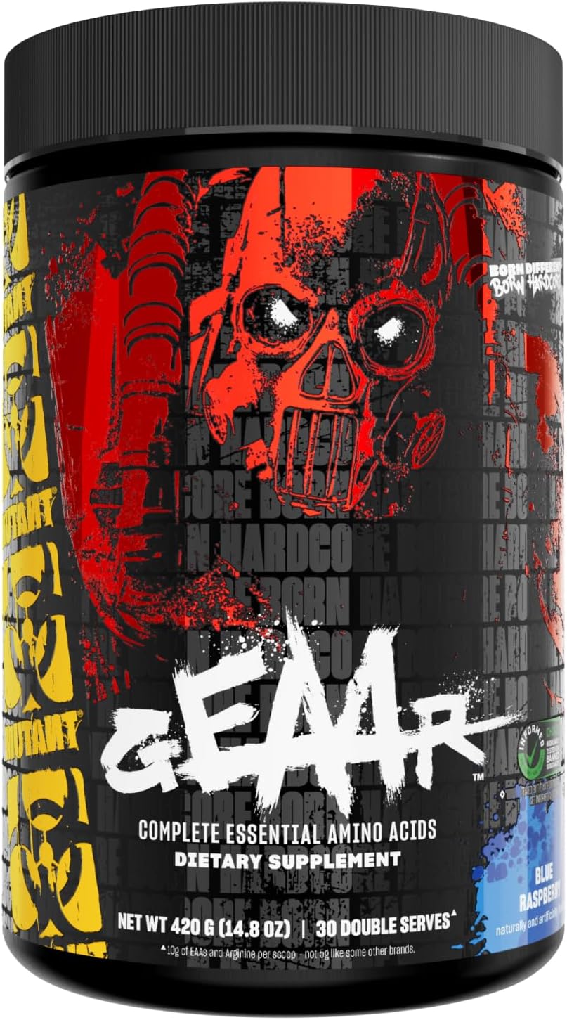 Mutant Geaar - 9.4G Of Eaa Powder + Arginine, 7G Bcaas, 4G Leucine, Electrolytes, Coconut Water, No Artificial Colors Or Flavors, Delicious Taste - 30 Servings - Rocket Pop - 400G