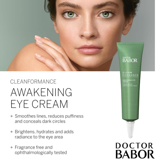 Babor Cleanformance Awakening Eye Cream, Moisturizes Under Eyes, Smooth Lines & Reduce Bags And Puffiness, Lightweight Luminous Reflect To Conceal Dark Circles, 0.5 Oz