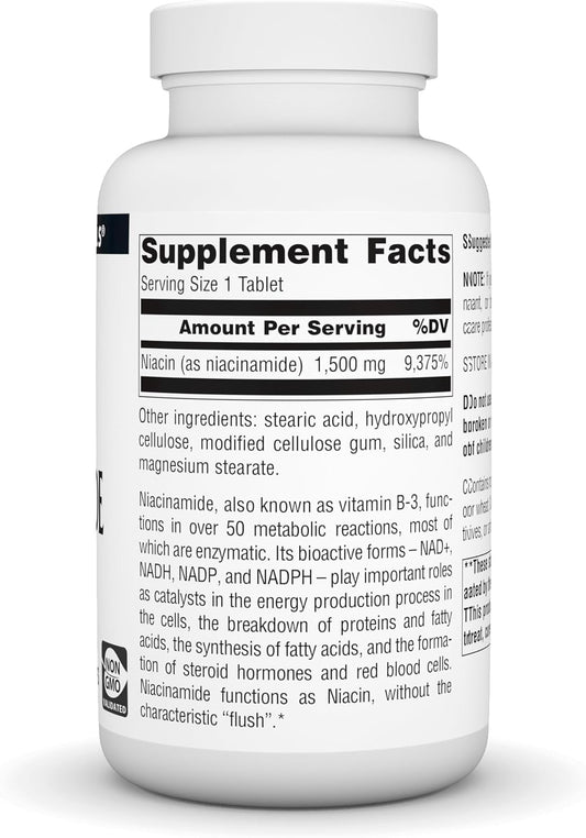 Source Naturals Niacinamide B-3, Dietary Supplement* - 1500 Mg, 100 Tablets