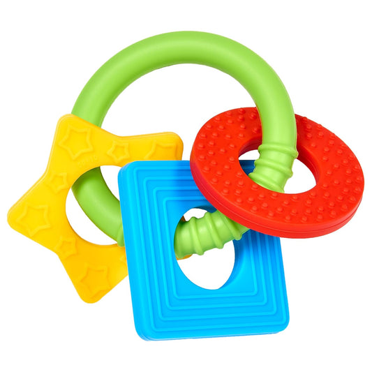 Dr. Brown'S Learning Loop, Baby Teether Ring With Multiple Shapes & Textures, Soft 100% Silicone, Bpa Free, 3M+