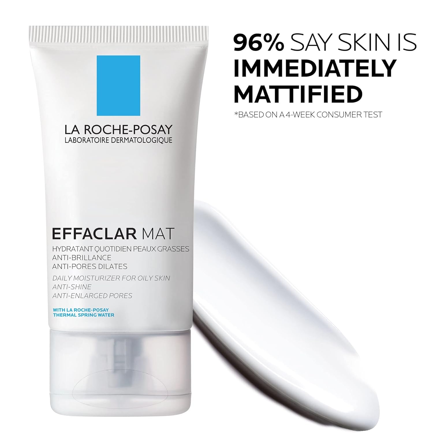 La Roche-Posay Effaclar Mat | Daily Moisturizer For Oily Skin | Visibly Reduces The Look Of Pores | Oil-Free Mattifying Moisturizer | Smooths Skin Texture | Non-Comedogenic & Dermatologist Tested : Beauty & Personal Care