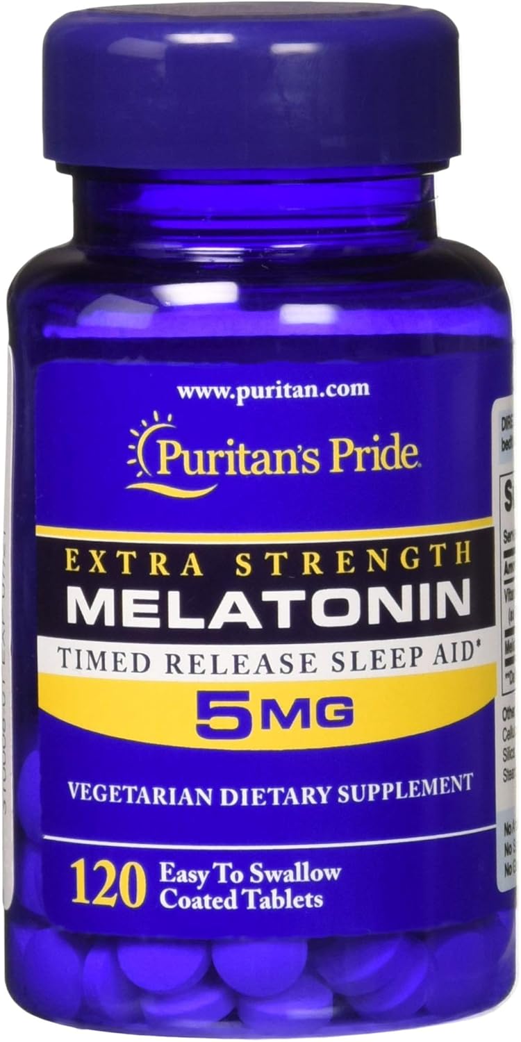 Puritan's Pride Melatonin 5 mg Timed Release, 120 Count