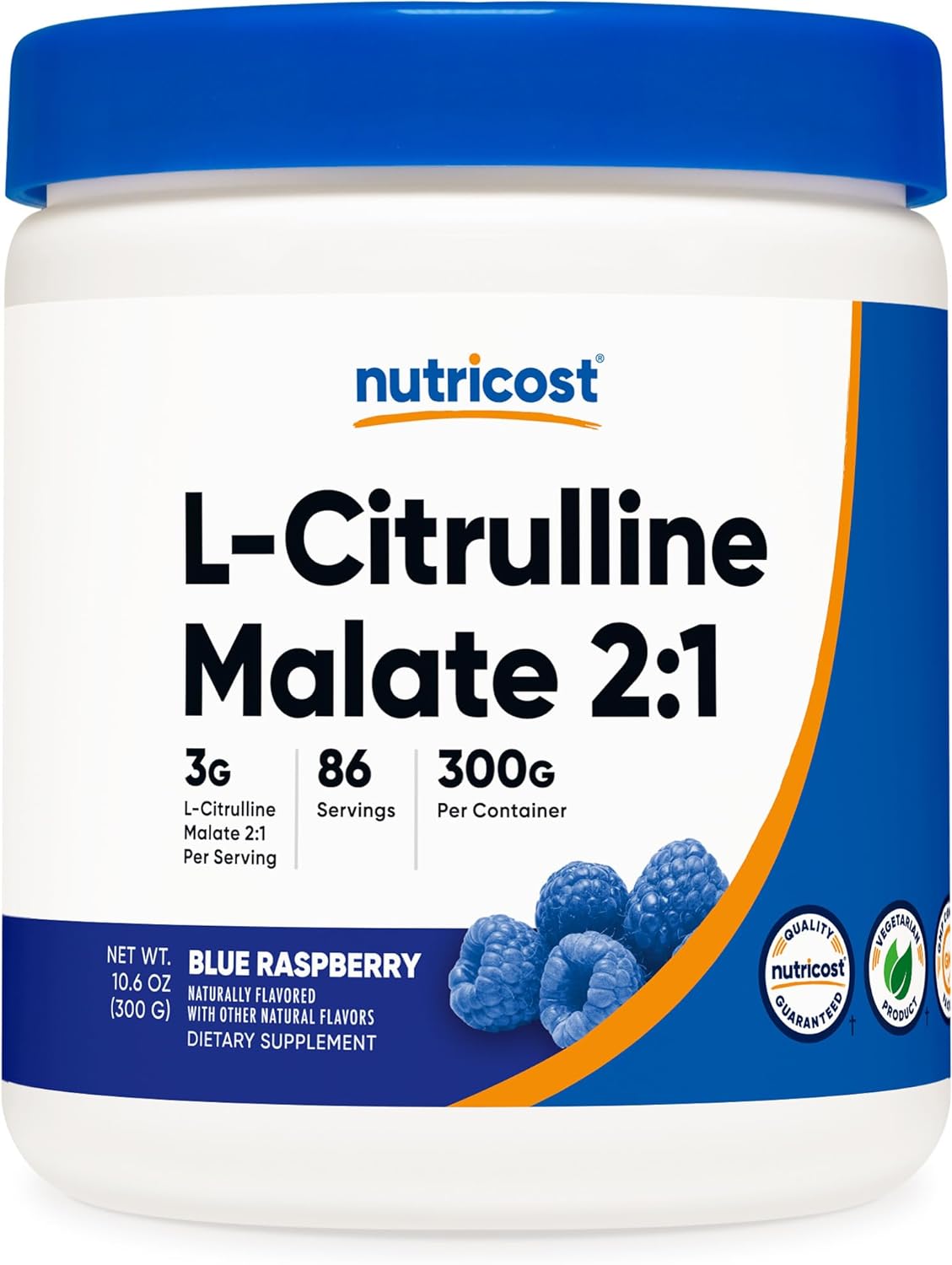 Nutricost L-Citrulline Malate 2:1 (300 Grams) (Blue Raspberry)