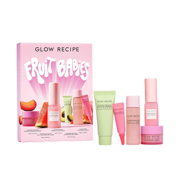 Glow Recipe Fruit Babies Skincare Kit - Gift Set With Ceramide Facial Cleanser, Bha Toner, Vitamin C Eye Cream, Hyaluronic Acid Cream & Niacinamide Dew Drops (5 Count)