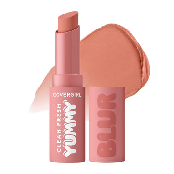 Covergirl Clean Fresh Yummy Blur Lipstick, Blurring Effect, Matte Lip Color, Fresh Pear Flavored, Vegan Formula - 220 Pear-Fectly (Soft Pink Nude)