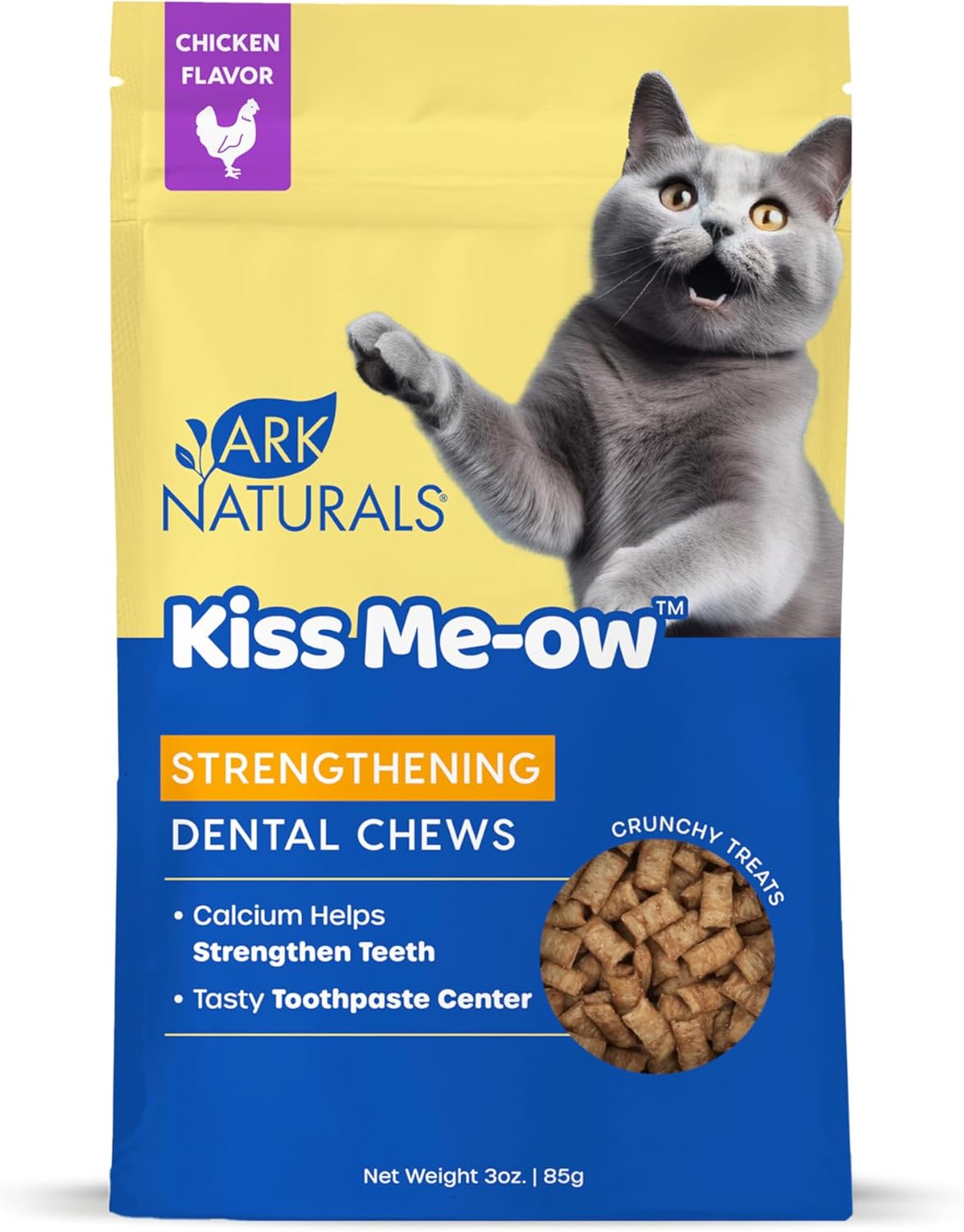 Ark Naturals, Kiss Me-Ow Strengthening Chicken Dental Chews, 3 Oz