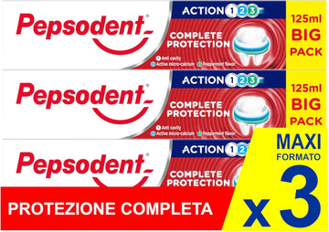 Pepsodent Toothpaste 125 Ml Complete Protection | Complete Protection | Big Pack (3 X 125 Ml Pack)