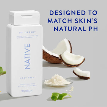 Native Body Wash Contains Naturally Derived Ingredients | For Women & Men, Sulfate, Paraben, & Dye Free Leaving Skin Soft And Hydrating | Sweet Peach & Nectar 18 Oz - 2 Pk