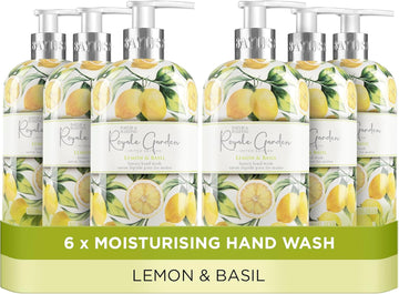 Baylis & Harding Royale Garden Limited Edition Lemon & Basil Hand Wash, 500 Ml (Pack Of 6) - Vegan Friendly