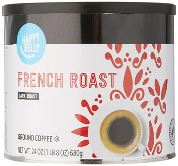 Amazon Brand - Happy Belly French Roast Canister Ground Coffee, Dark Roast, 1.5 pound (Pack of 1)